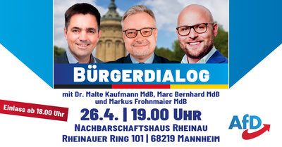 Event-Flyer Bürgerdialog mit Marc Bernhard  und Malte Kaufmann